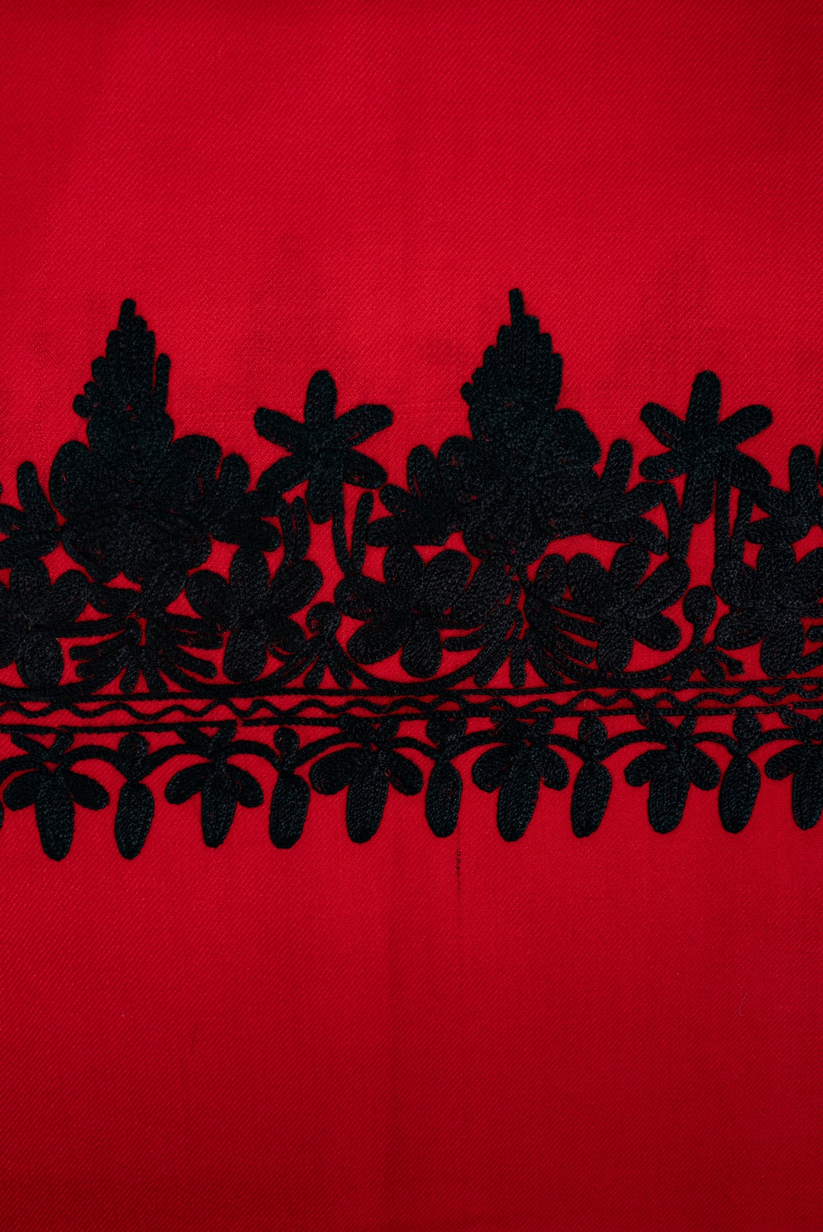 Scarlet Noir Aari Machine Embroidered Shawl
