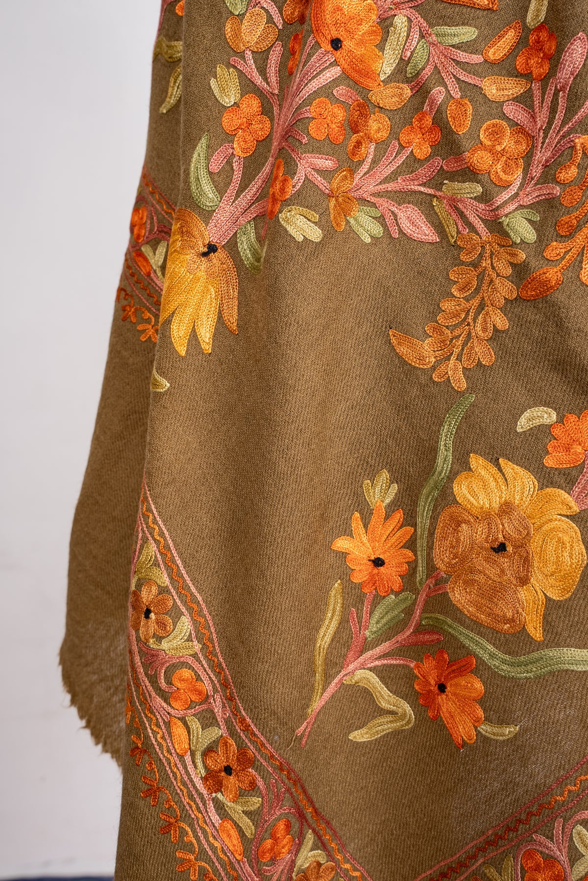 Autumn Grove Aari Machine Embroidered Shawl