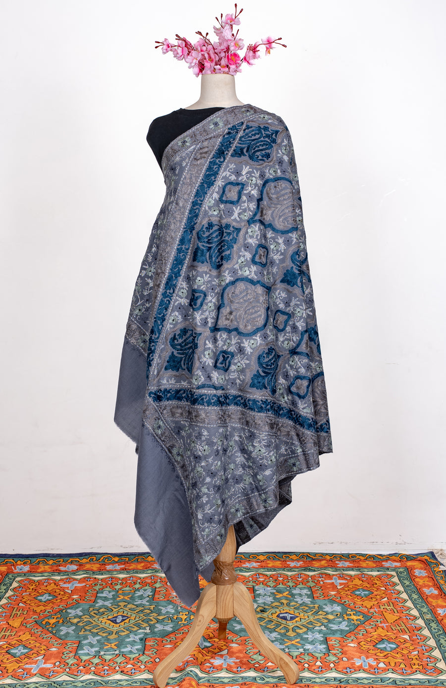 Moonstone Heritage Aari Machine Embroidered Shawl