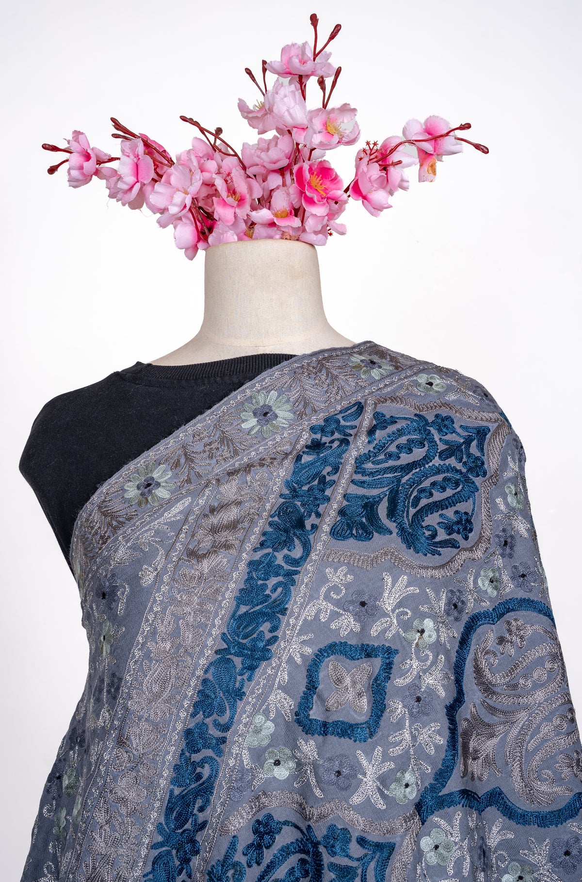 Moonstone Heritage Aari Machine Embroidered Shawl