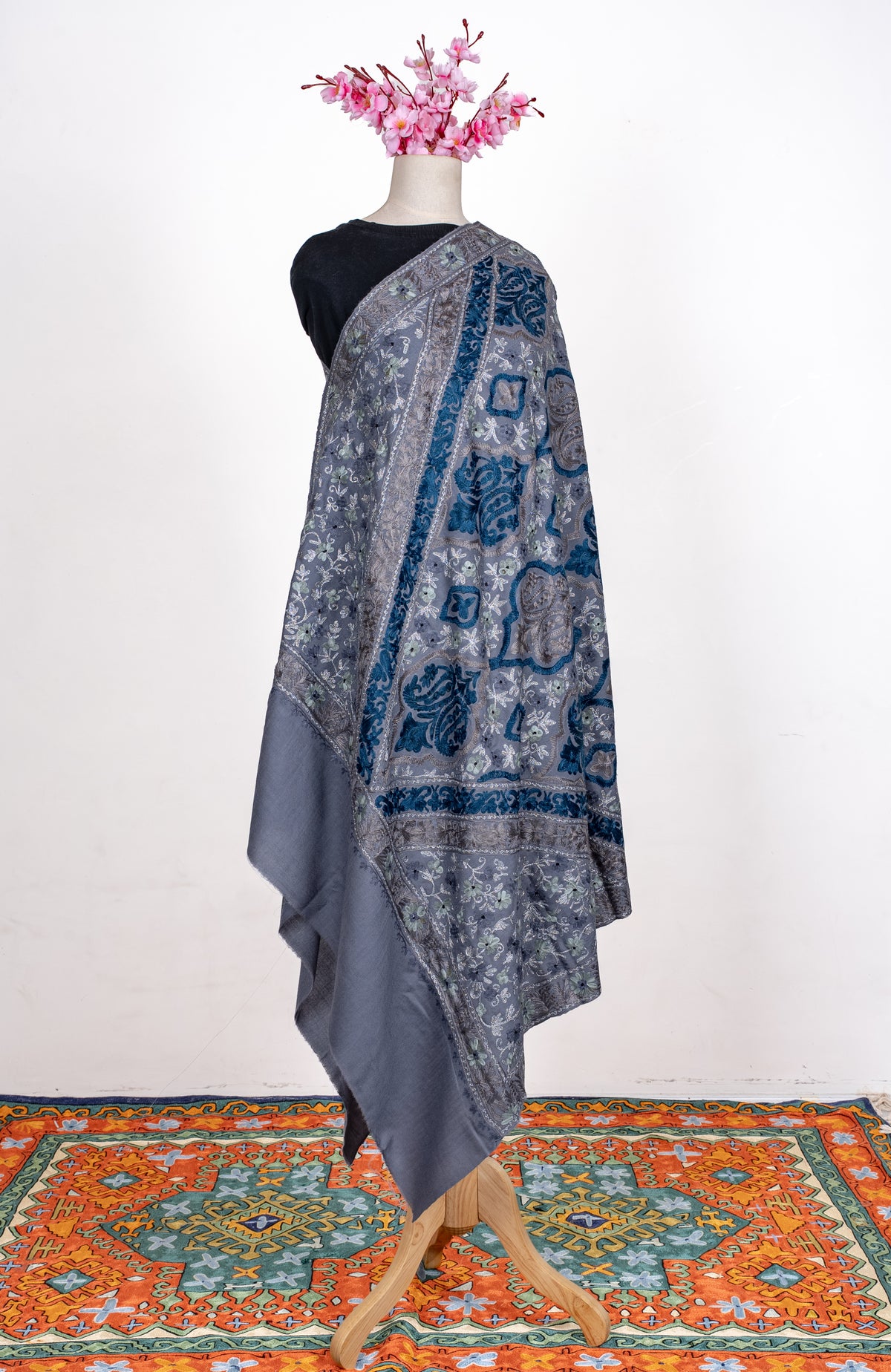 Moonstone Heritage Aari Machine Embroidered Shawl