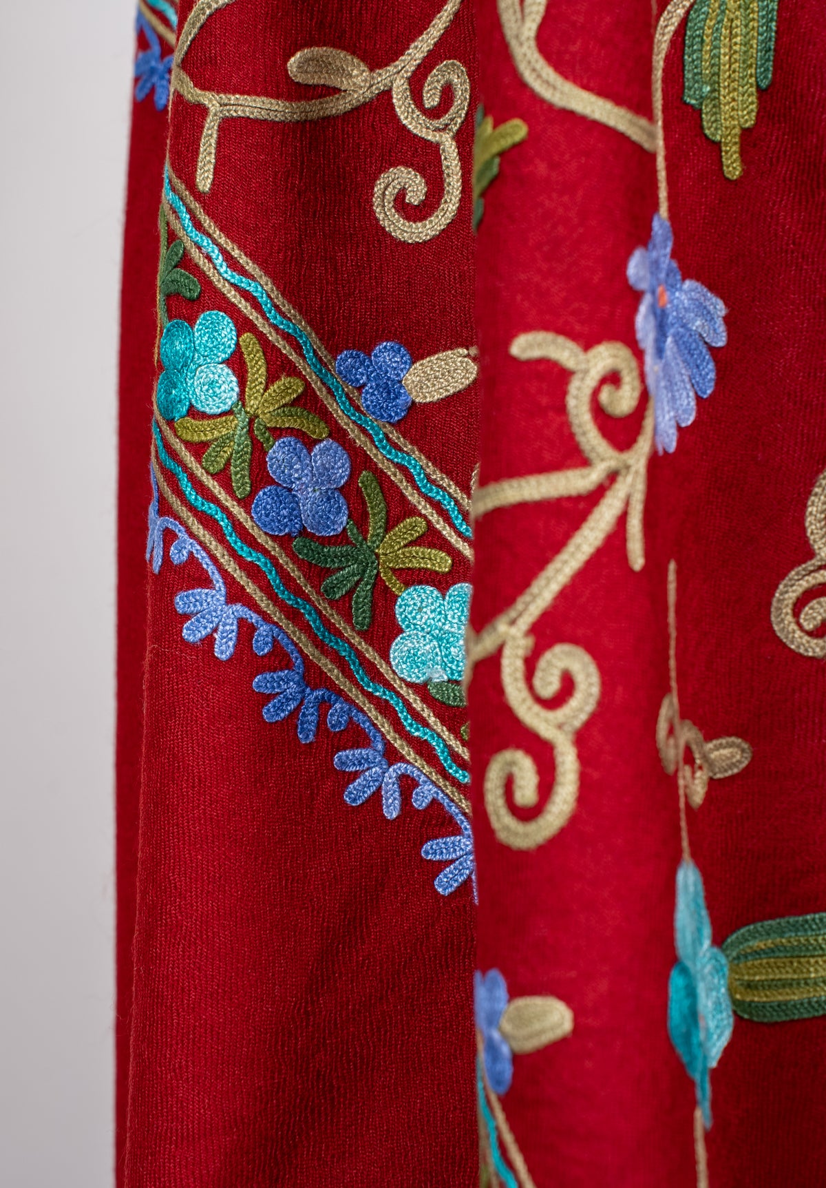 Ruby Garden Aari Machine Embroidered Shawl