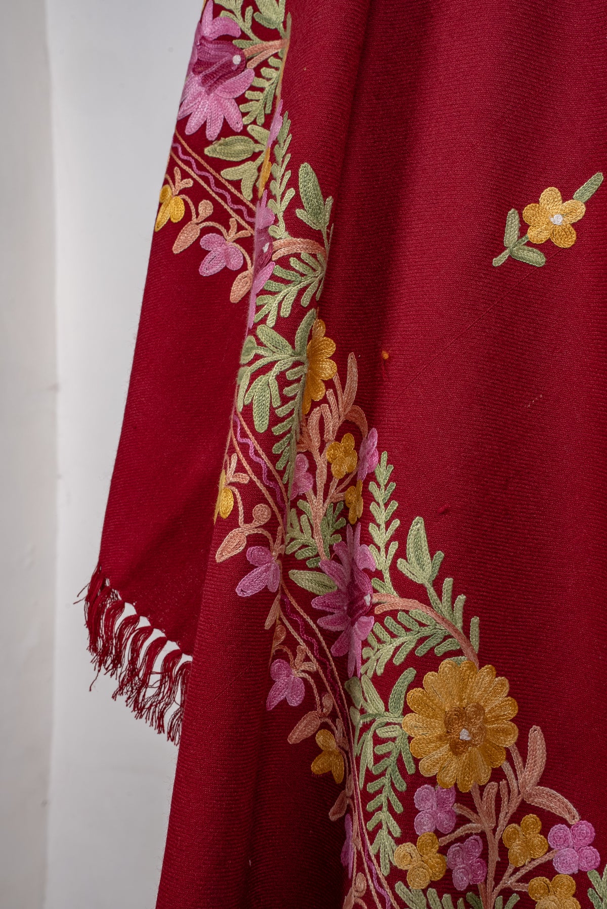 Ruby Garden Aari Machine Embroidered Shawl