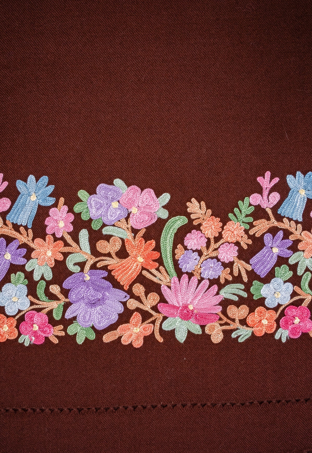 Autumn Meadow Aari Machine Embroidered Shawl
