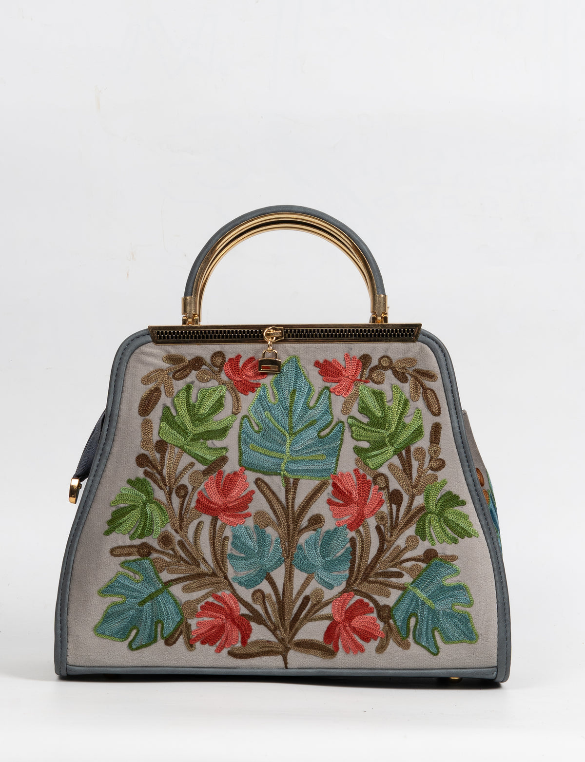 Fiza-e-Grey – Aari Embroidery Handbag
