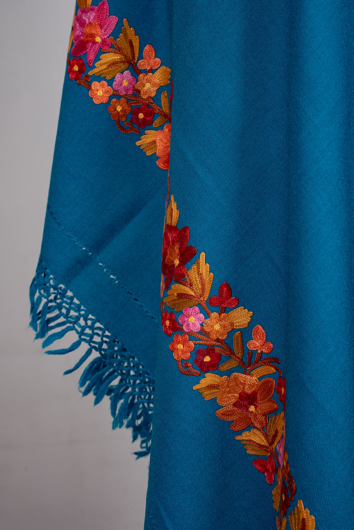 Autumn Bloom Aari Machine Embroidered Shawl