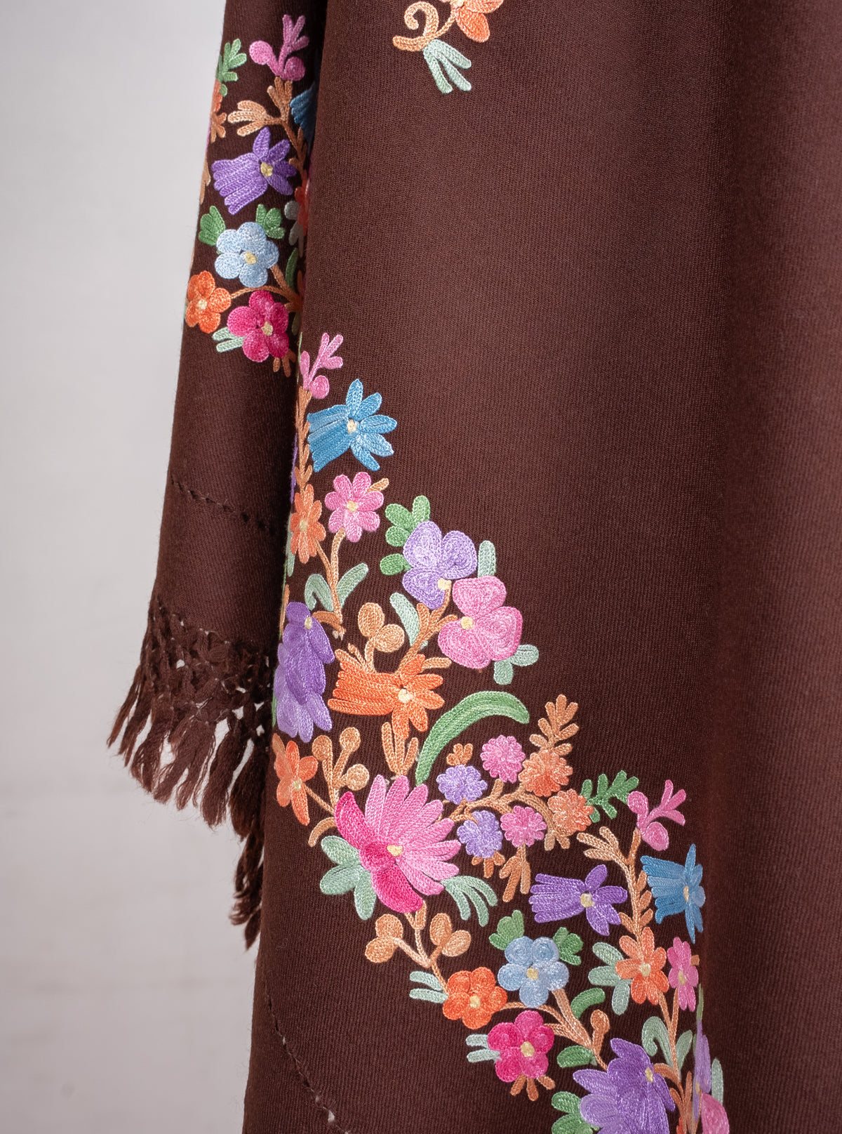 Autumn Meadow Aari Machine Embroidered Shawl