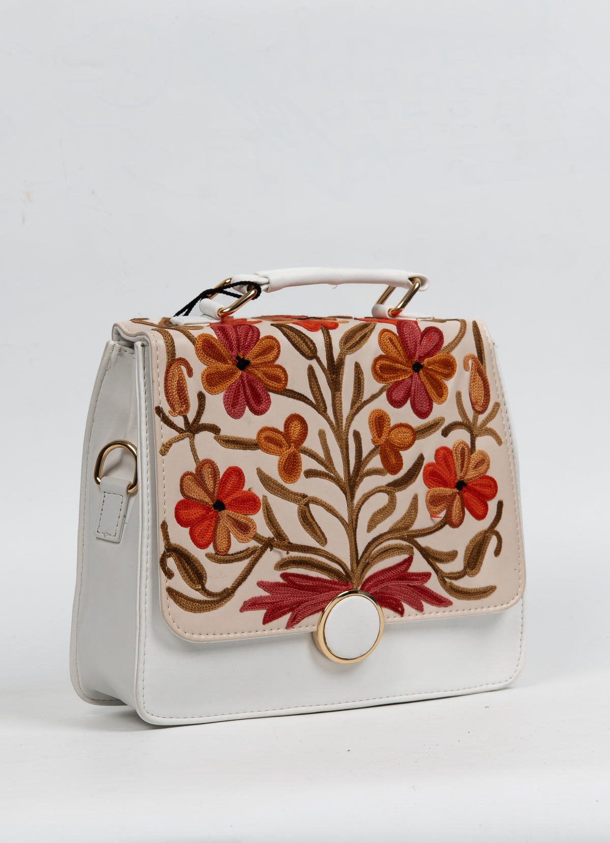 Gul-e-Safaid – Aari Embroidery Shoulder Bag