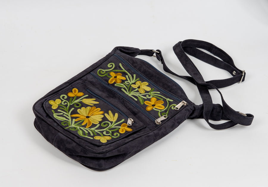 Shabnam Noir – Aari Embroidery Messenger Bag