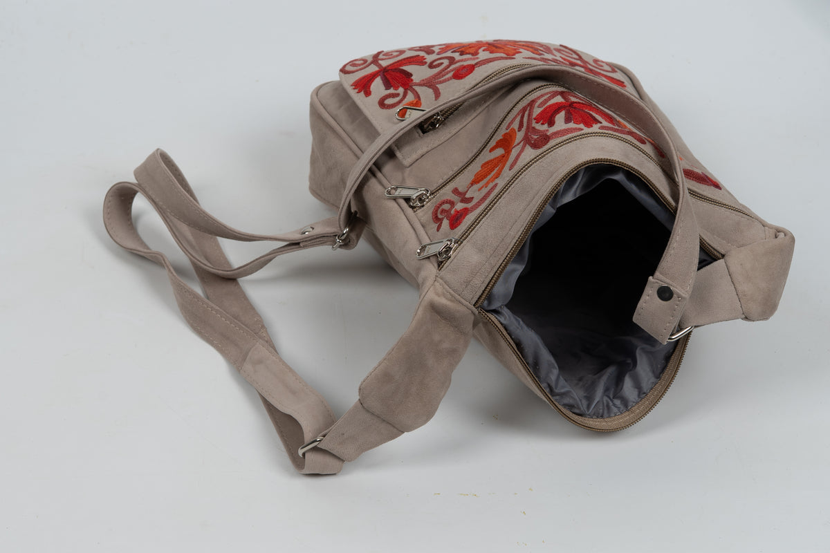 Gul-e-Safaid – Machine Aari Embroidery Crossbody Bag