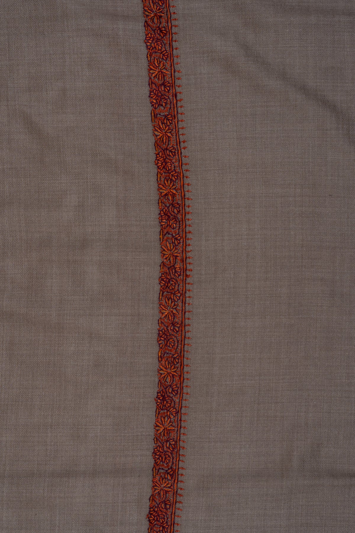 Desert Rose Merino wool 2.5 Yards Sozni Hand Embroidered Shawl