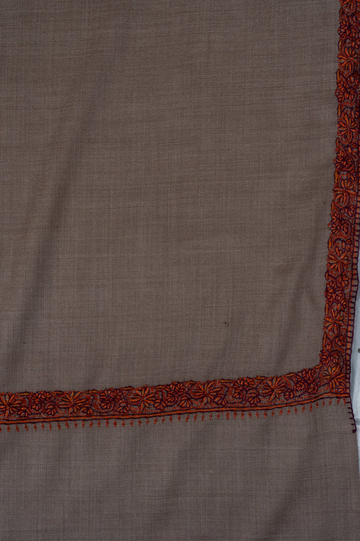 Desert Rose Merino wool 2.5 Yards Sozni Hand Embroidered Shawl