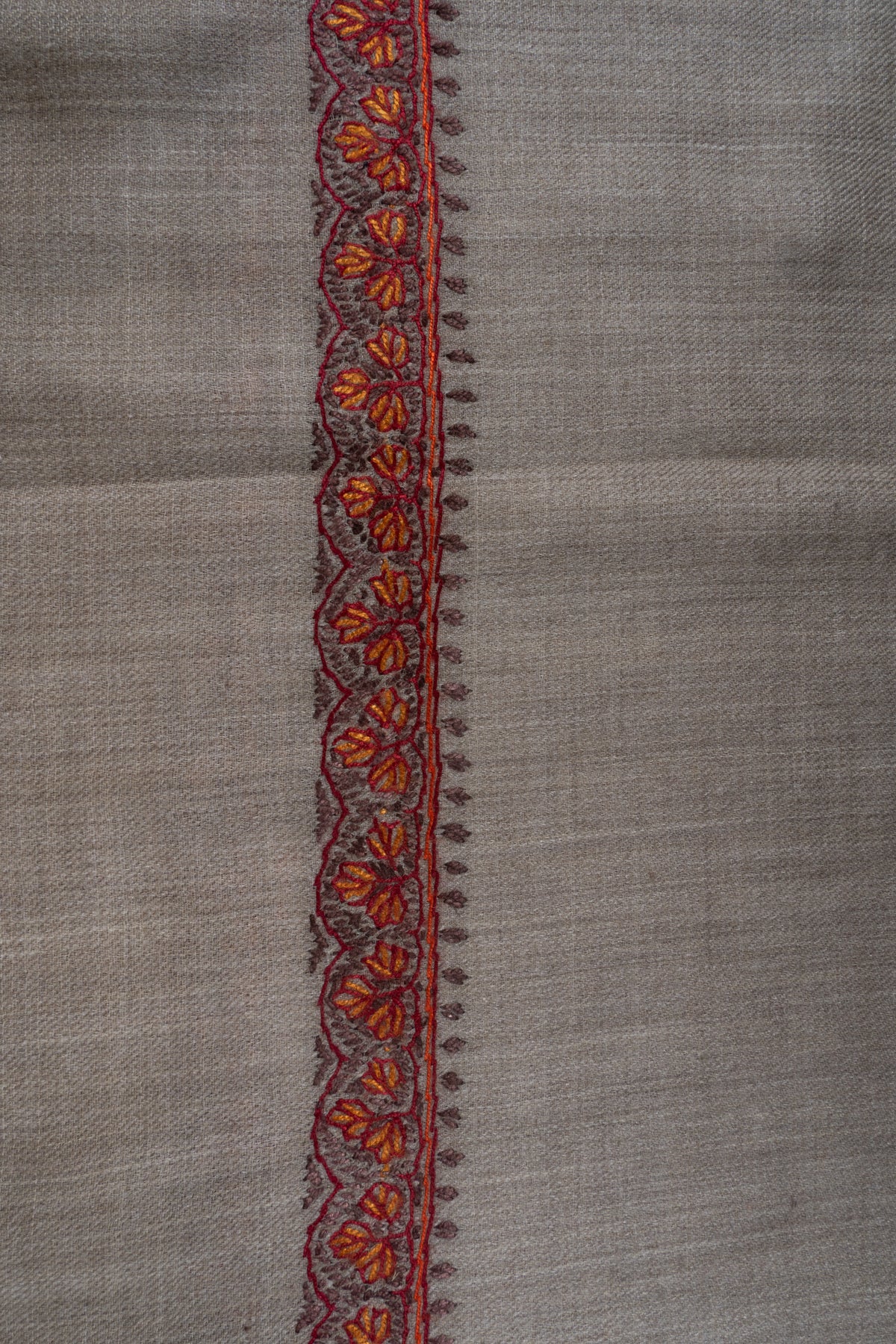 Sandstone Grace Merino wool 2.5 Yards Sozni Hand Embroidered Shawl