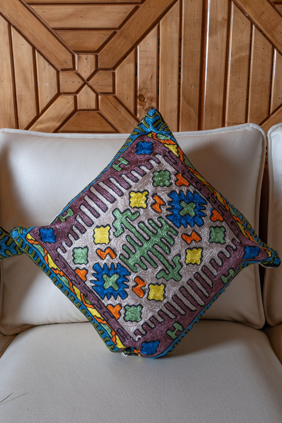 Set of 5 – 16” Hand-Embroidered Cushion Covers