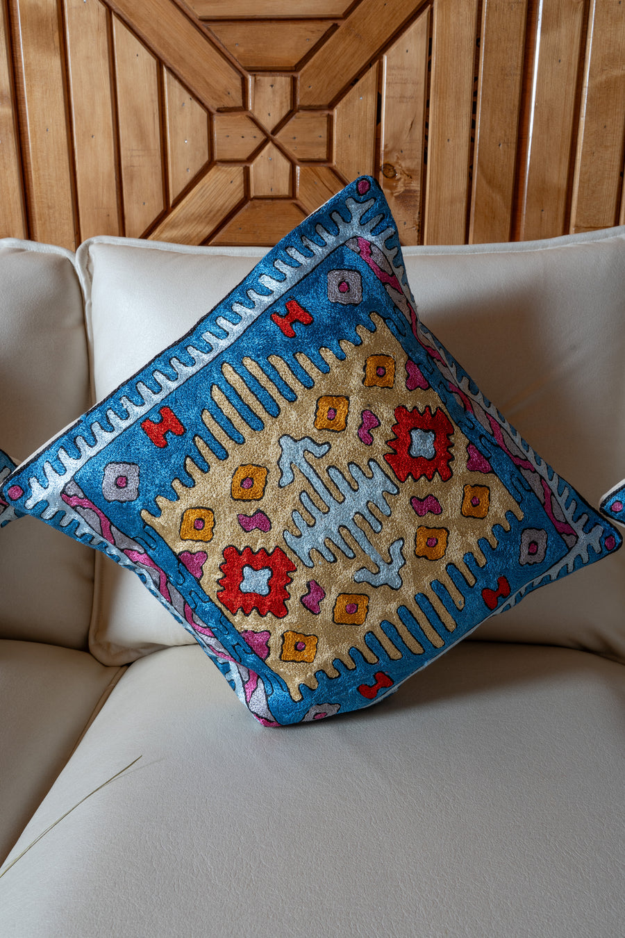 Set of 5 – 16” Hand-Embroidered Cushion Covers