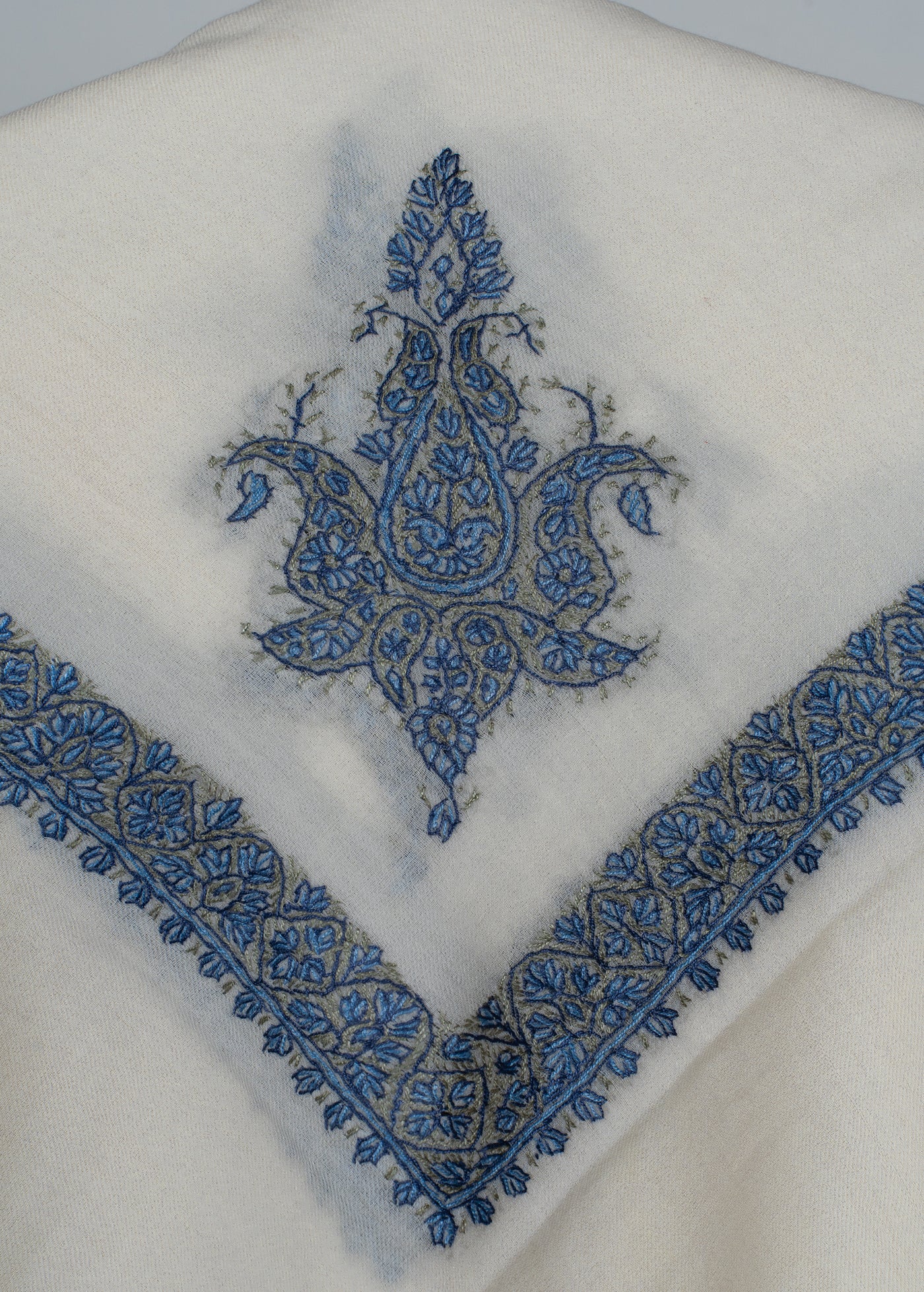 Frost Blue Rumal — Sozni Hand Embroidered