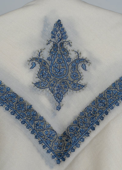 Frost Blue Rumal — Sozni Hand Embroidered