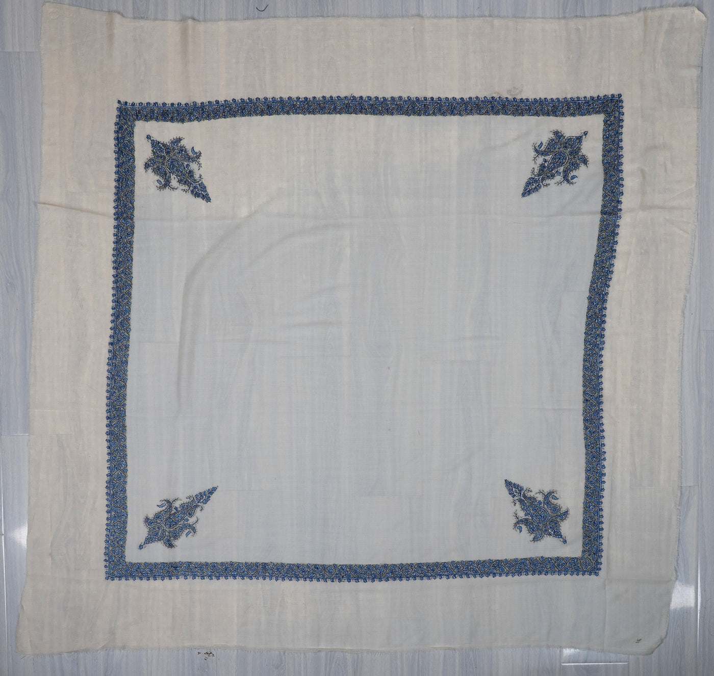 Frost Blue Rumal — Sozni Hand Embroidered