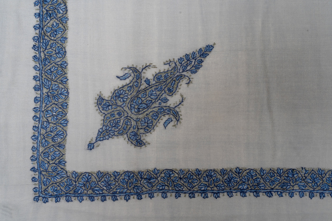 Frost Blue Rumal — Sozni Hand Embroidered