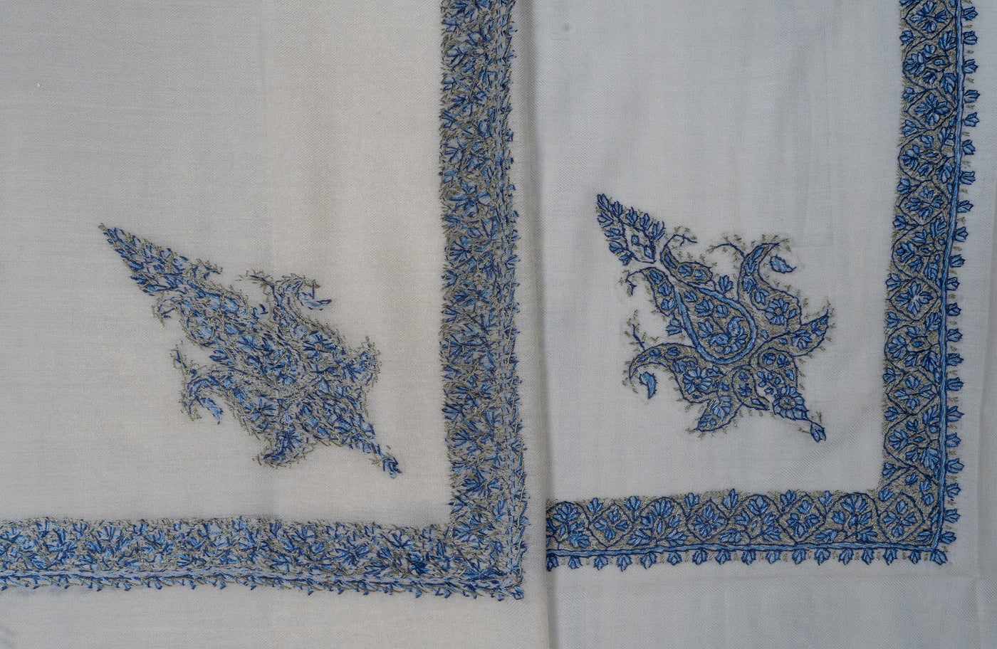 Frost Blue Rumal — Sozni Hand Embroidered
