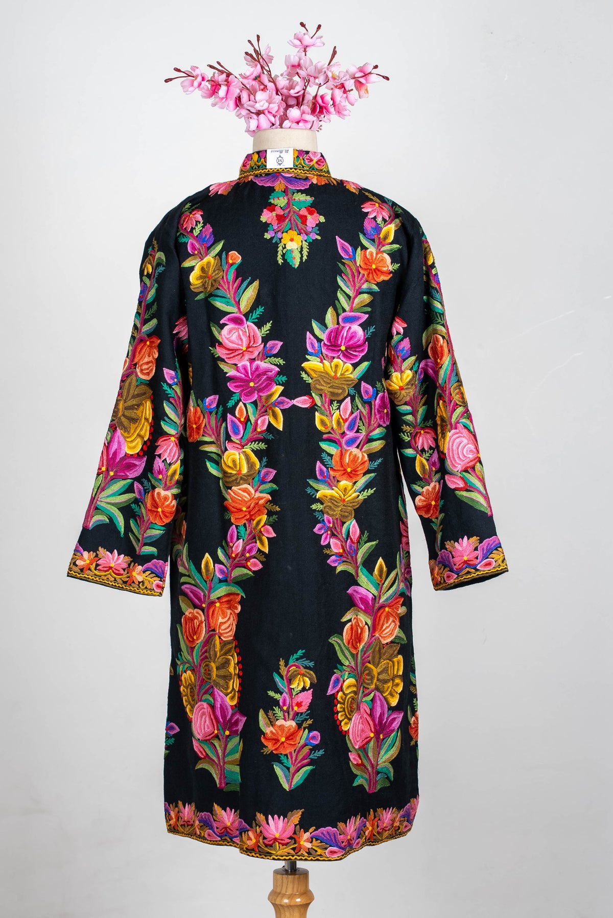 Blooming Mosaic Aari Hand Embroidered Long Jacket