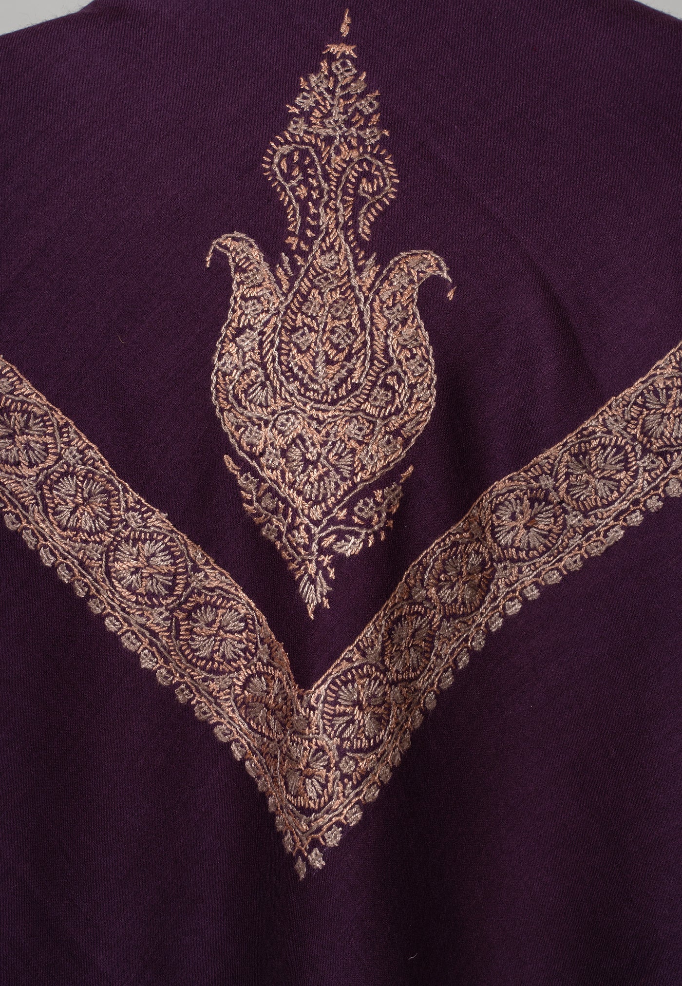 Plum Gold Rumal — Sozni Hand Embroidered