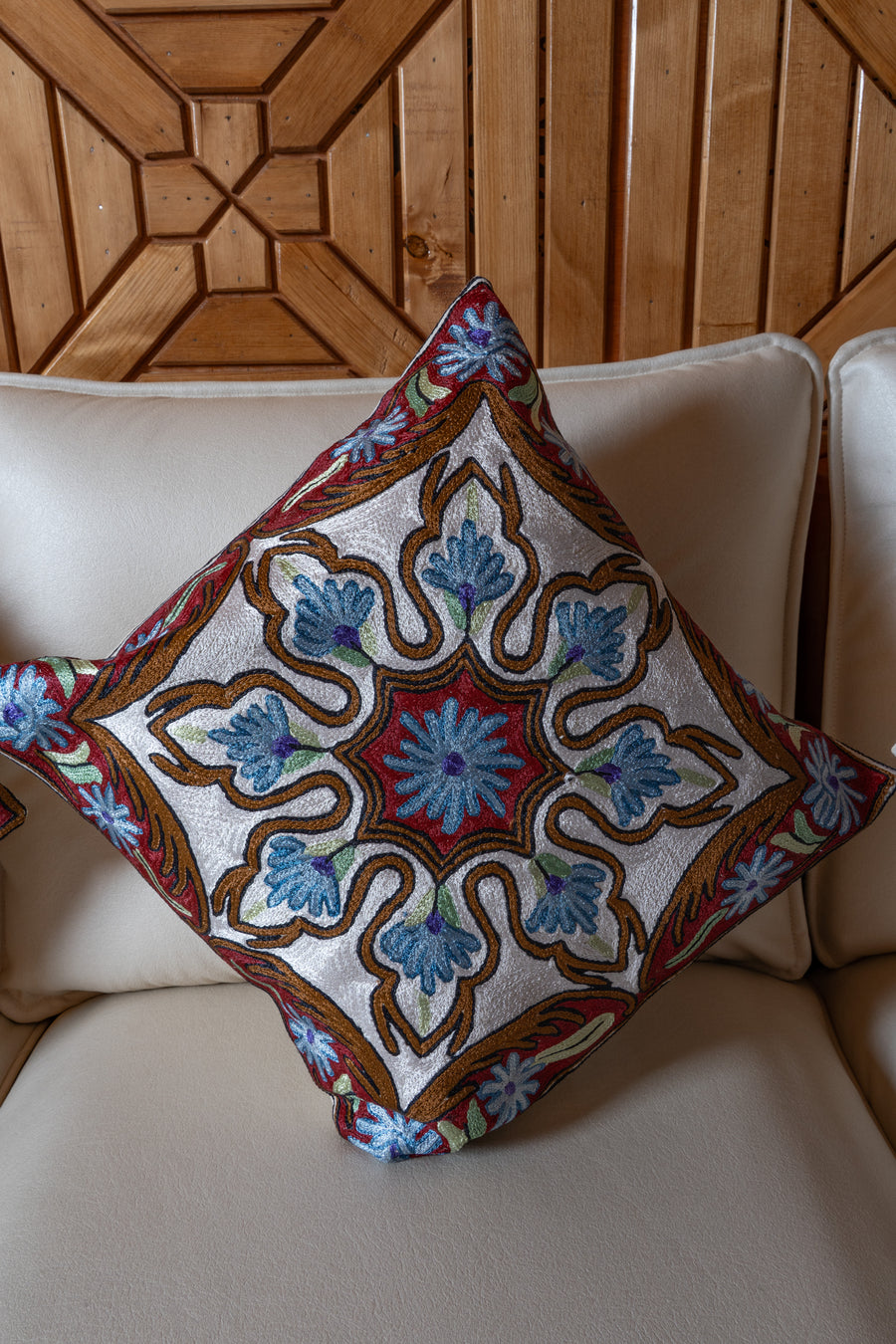Set of 5 – 16” Hand-Embroidered Cushion Covers