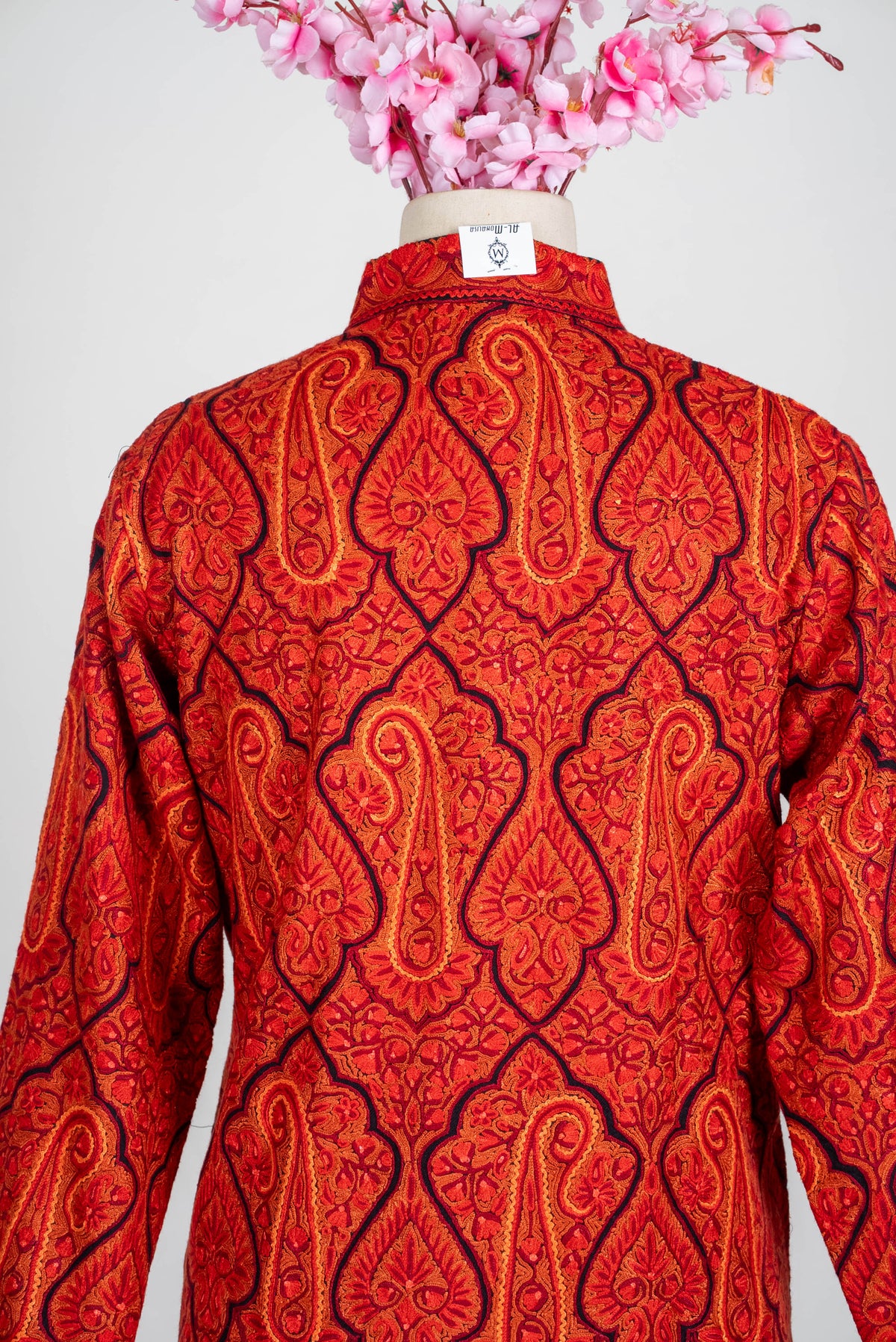 Ember Glow Aari Hand Embroidered Long Jacket