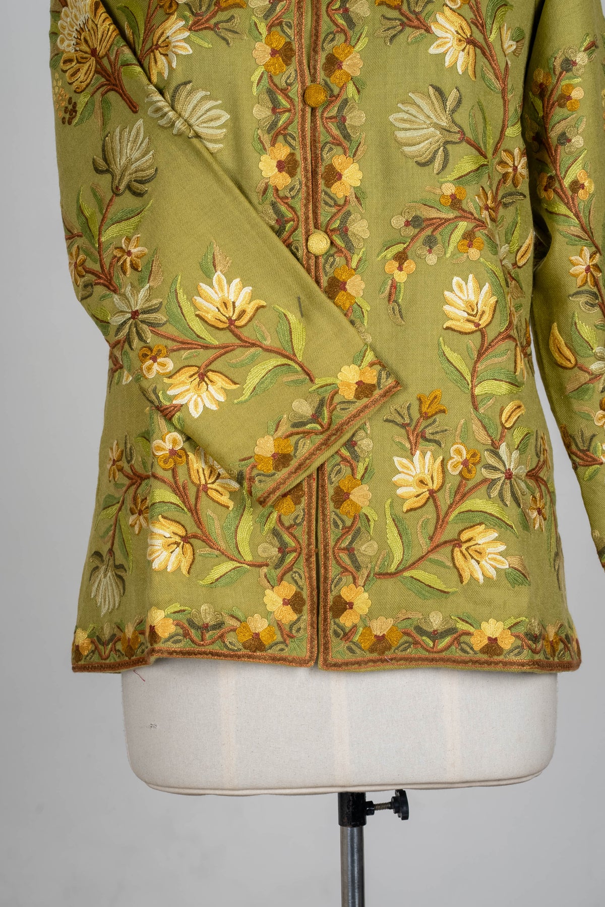 Sage Bloom Aari Hand Embroidered Short Jacket