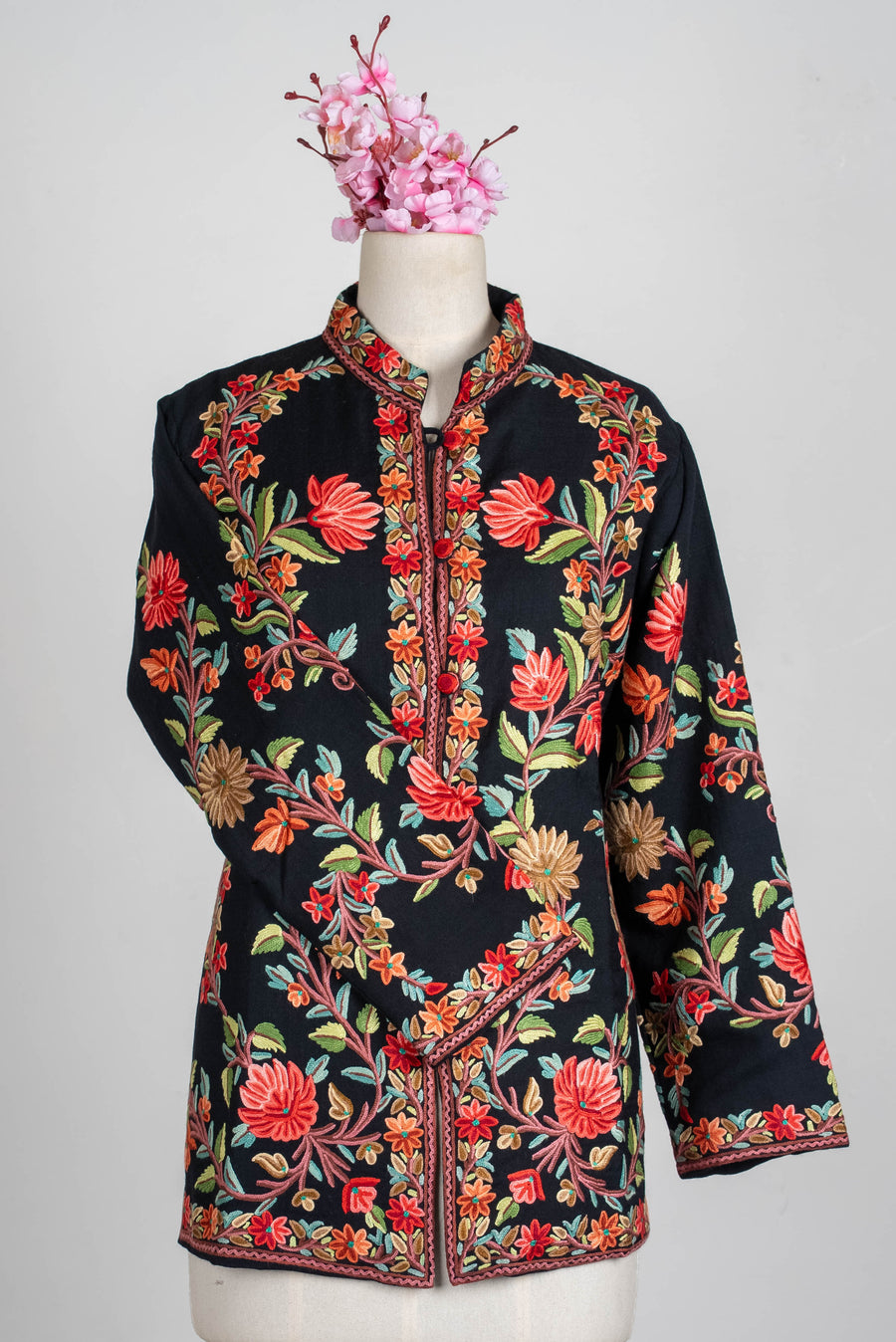 Scarlet Vine Aari Hand Embroidered Short Jacket