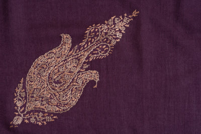 Plum Gold Rumal — Sozni Hand Embroidered