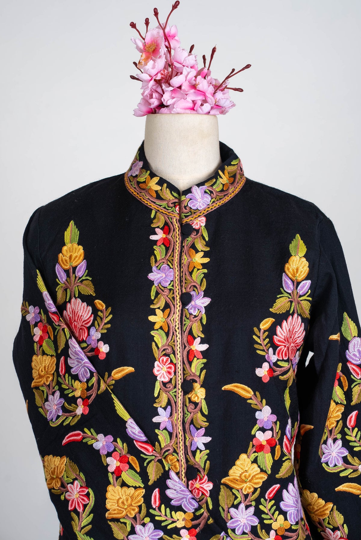 Lavender Garden Aari Hand Embroidered Short Jacket