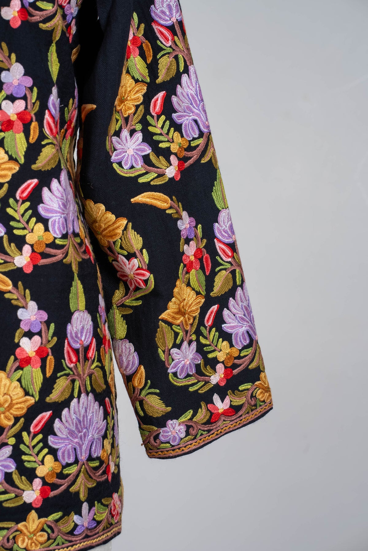 Lavender Garden Aari Hand Embroidered Short Jacket