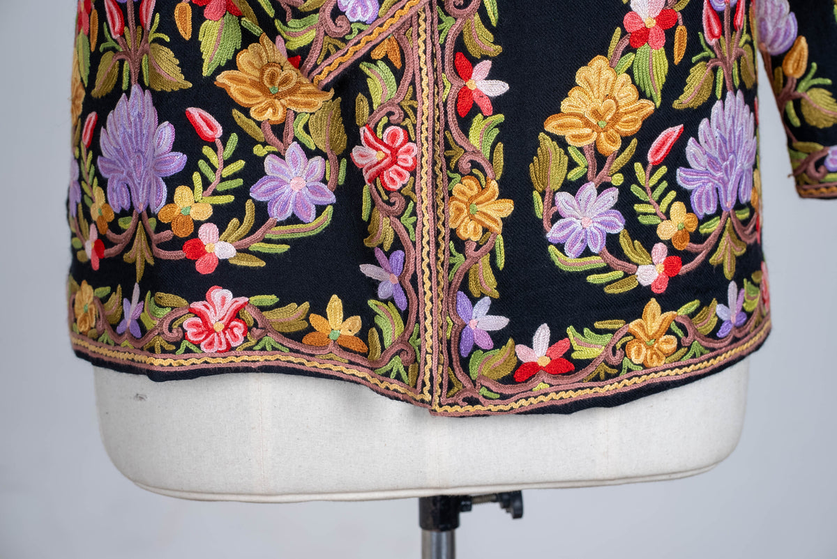Lavender Garden Aari Hand Embroidered Short Jacket
