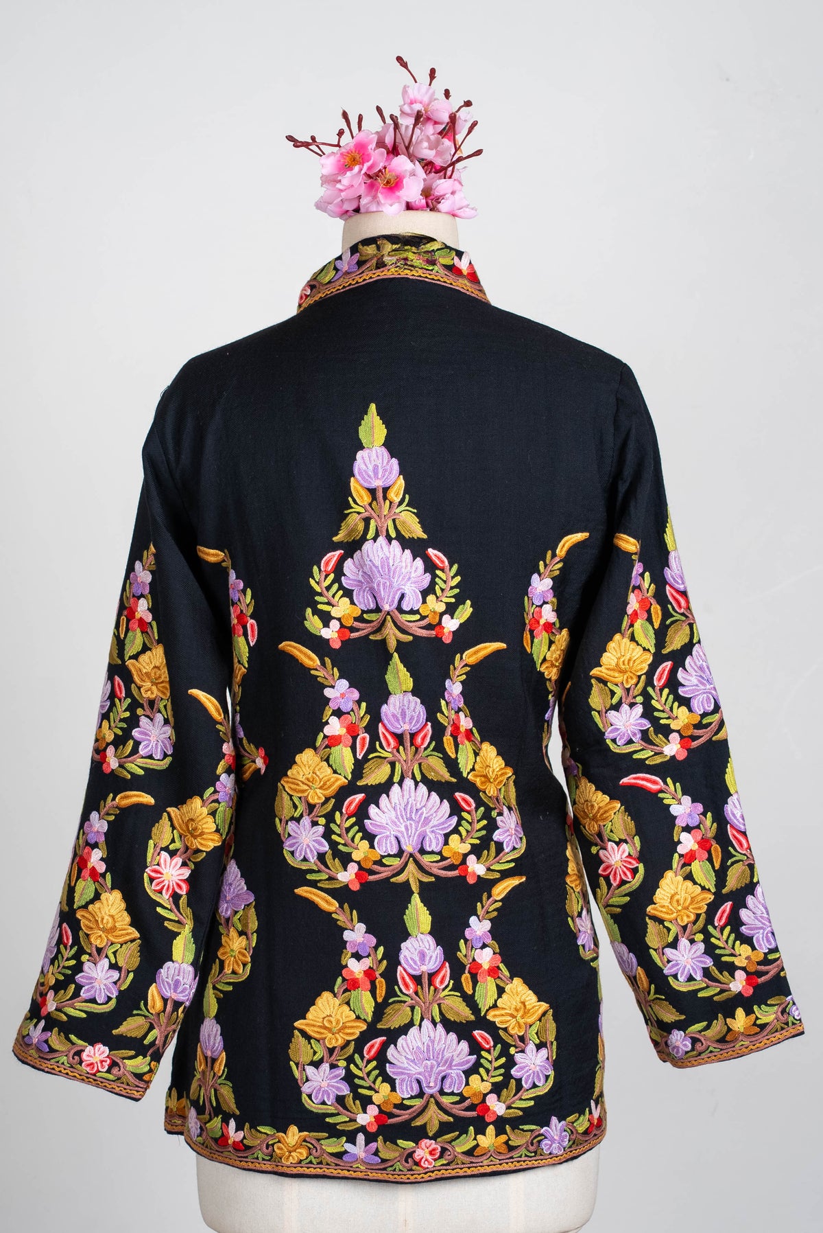 Lavender Garden Aari Hand Embroidered Short Jacket
