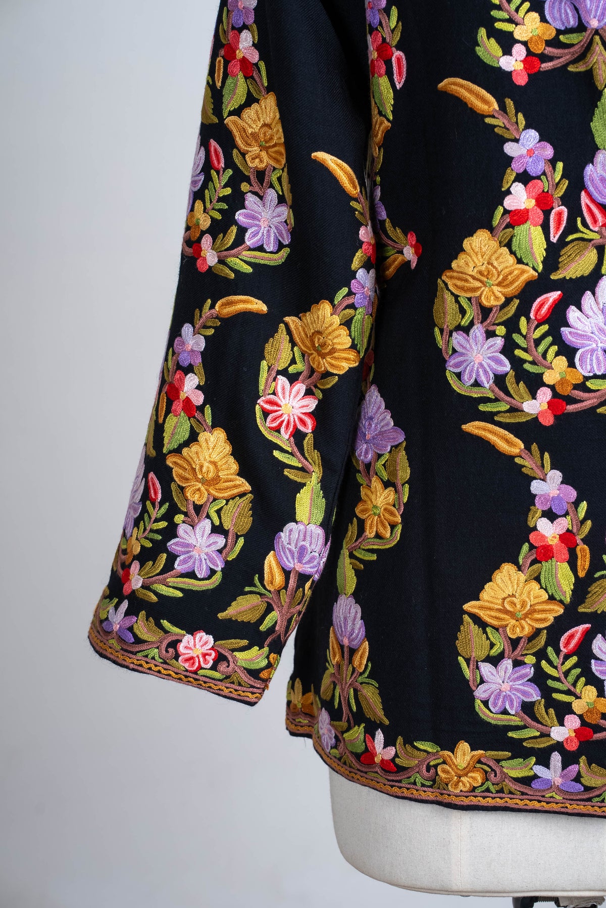 Lavender Garden Aari Hand Embroidered Short Jacket