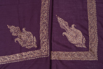 Plum Gold Rumal — Sozni Hand Embroidered