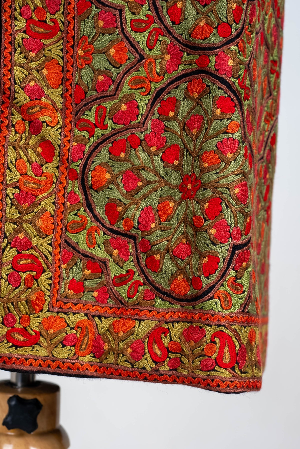 Rust Medallion Aari Hand Embroidered Long Jacket