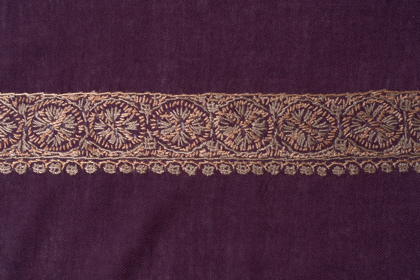 Plum Gold Rumal — Sozni Hand Embroidered