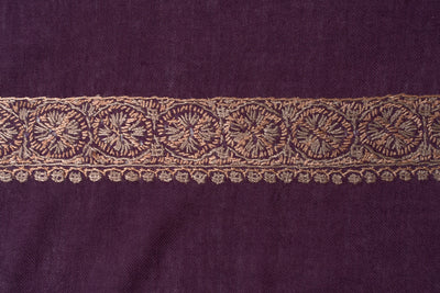 Plum Gold Rumal — Sozni Hand Embroidered