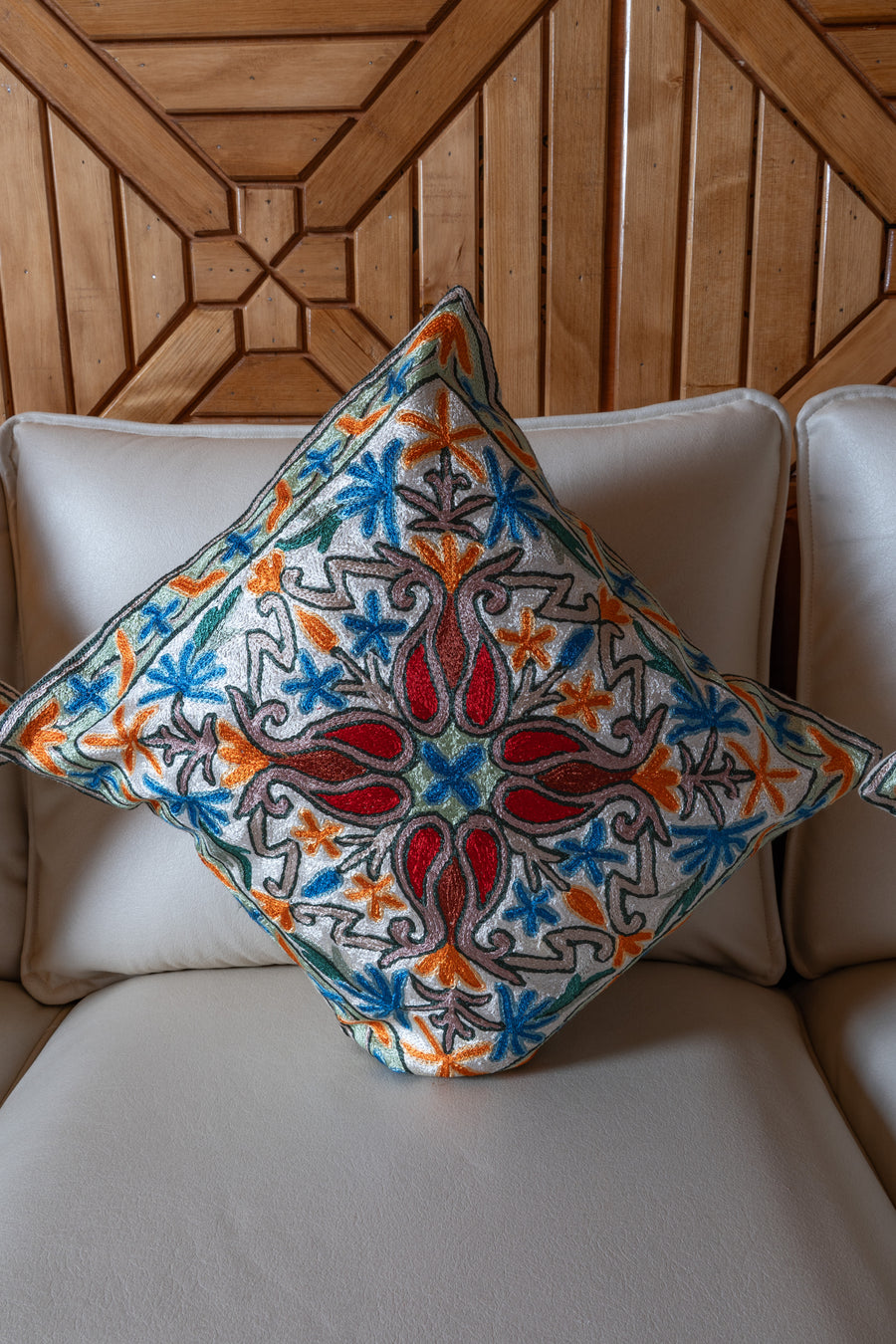 Set of 5 – 16” Hand-Embroidered Cushion Covers