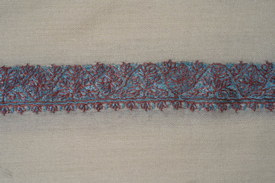 Ivory Coral Rumal — Sozni Hand Embroidered