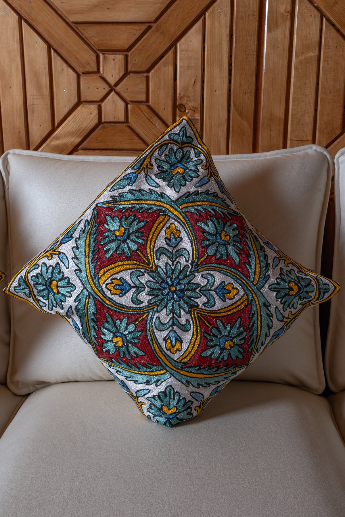 Set of 5 – 16” Hand-Embroidered Cushion Covers