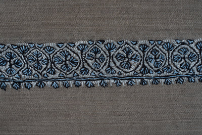 Ash Grey Rumal — Sozni Hand Embroidered