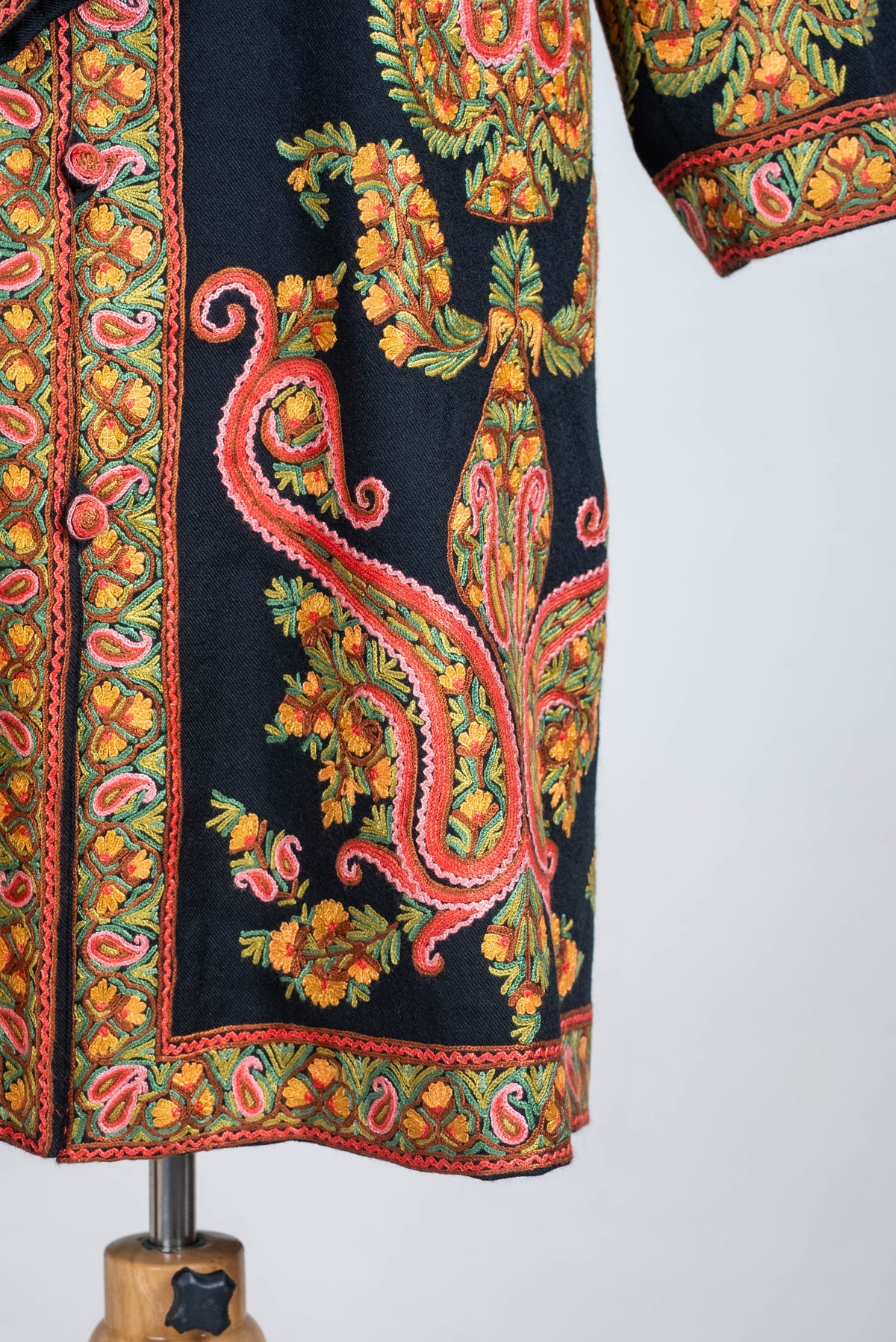 Heritage Paisley Aari Hand Embroidered Long Jacket