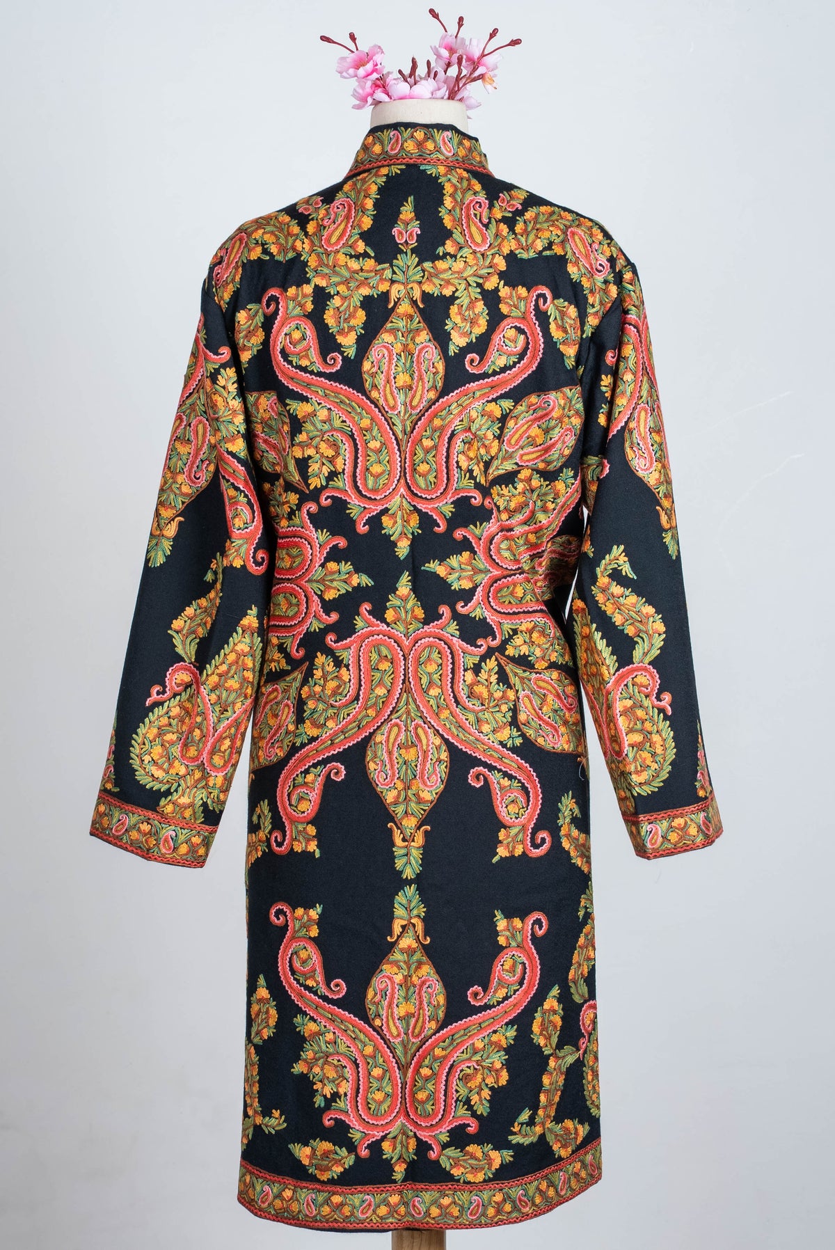 Heritage Paisley Aari Hand Embroidered Long Jacket