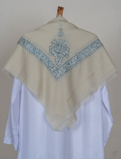 Frost Pearl Rumal — Sozni Hand Embroidered