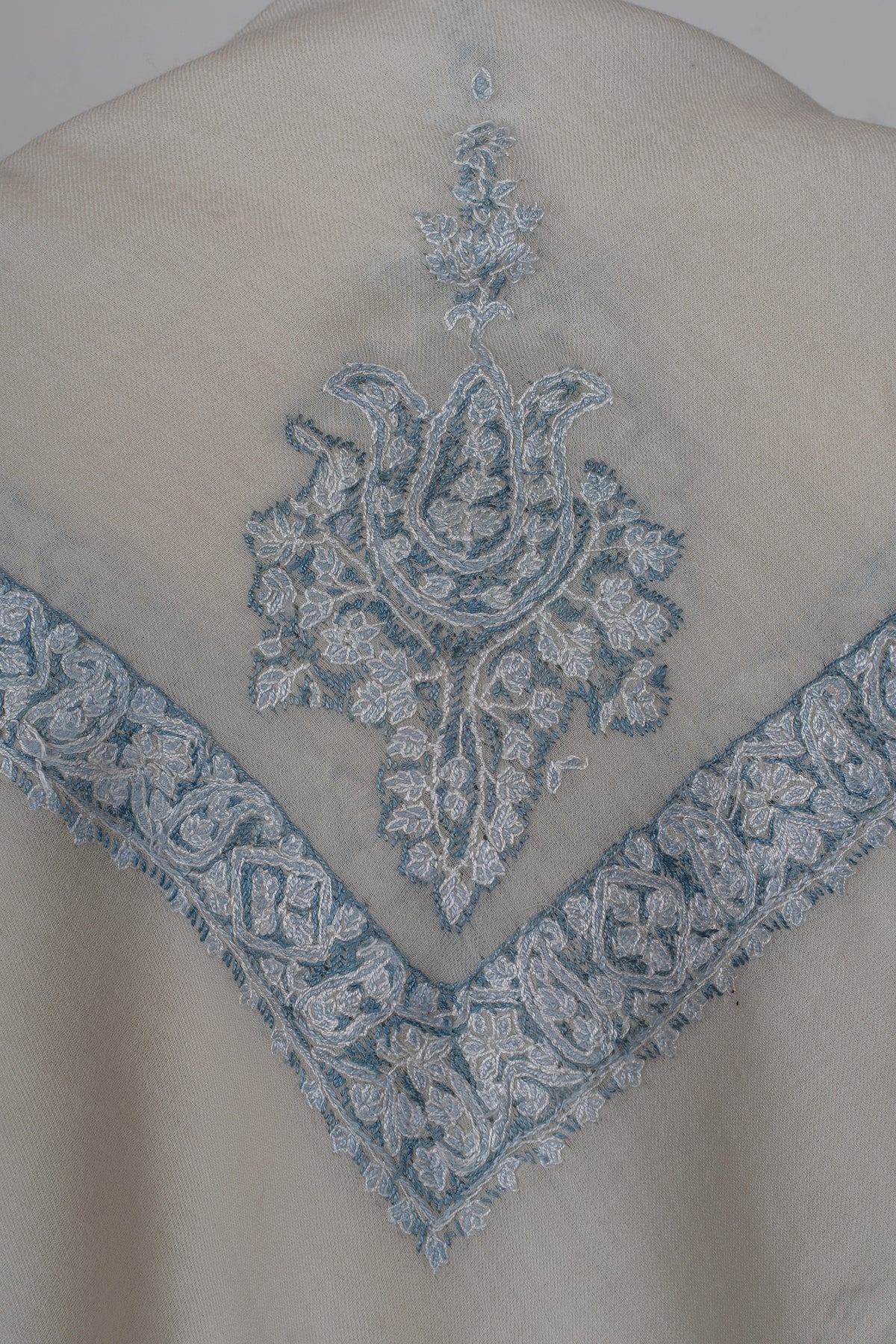 Frost Pearl Rumal — Sozni Hand Embroidered
