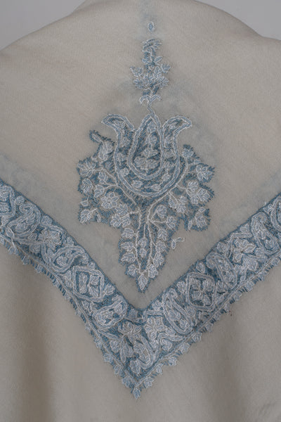 Frost Pearl Rumal — Sozni Hand Embroidered