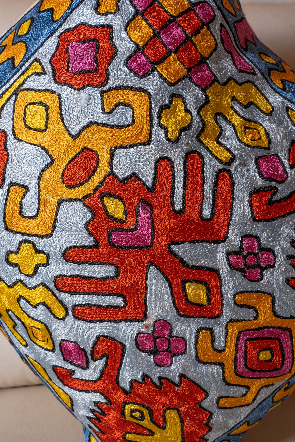 Set of 5 – 16” Hand-Embroidered Cushion Covers